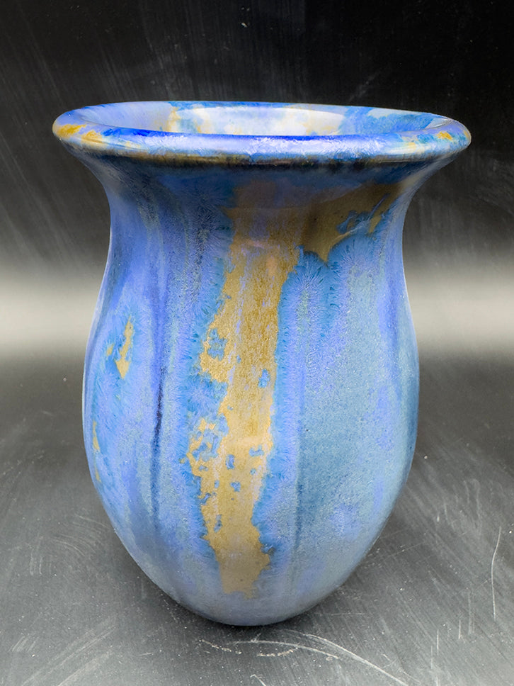 Dark Blue Crystalline Vase