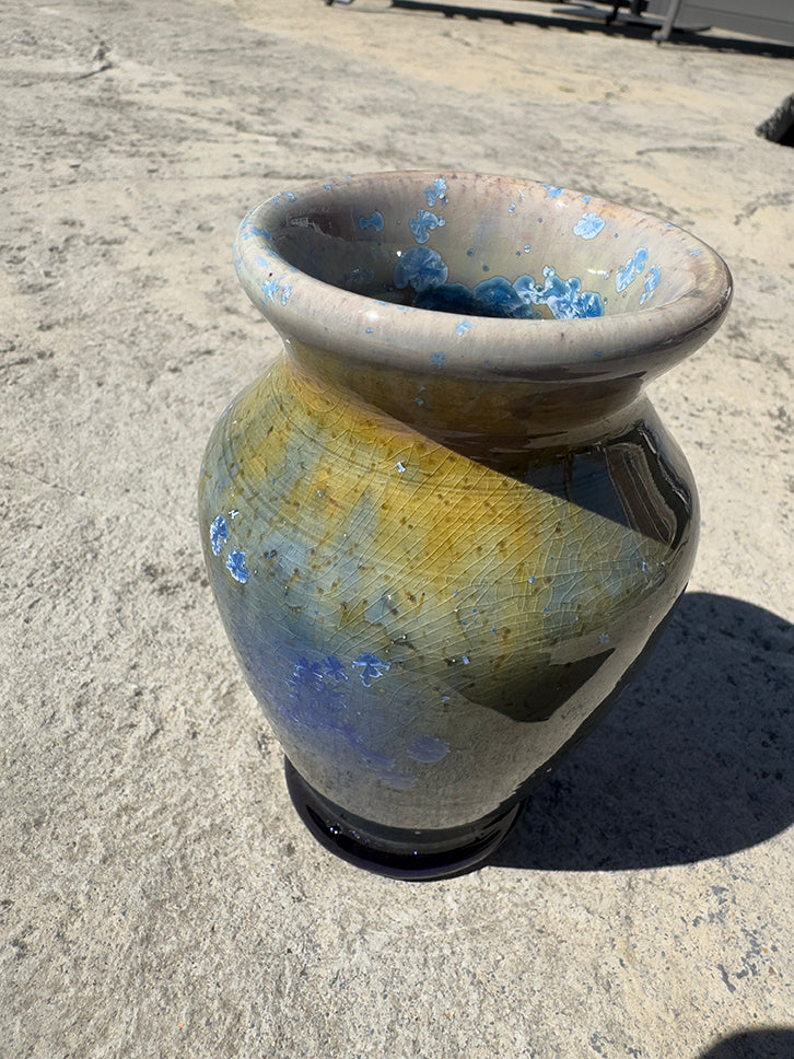 Stoneware Vase with Crystalline Glaze