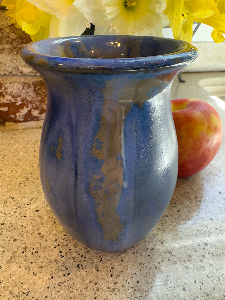 Dark Blue Crystalline Vase