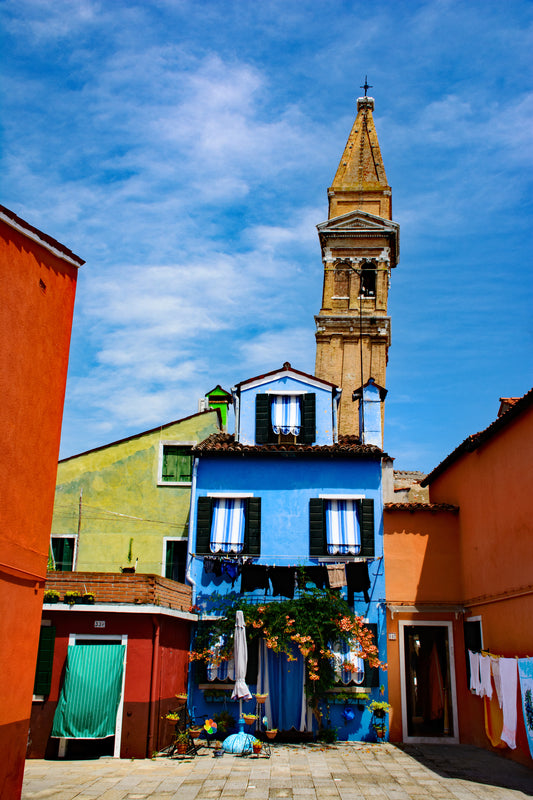 Leaning Church Tower, Burano, Venice, Italy