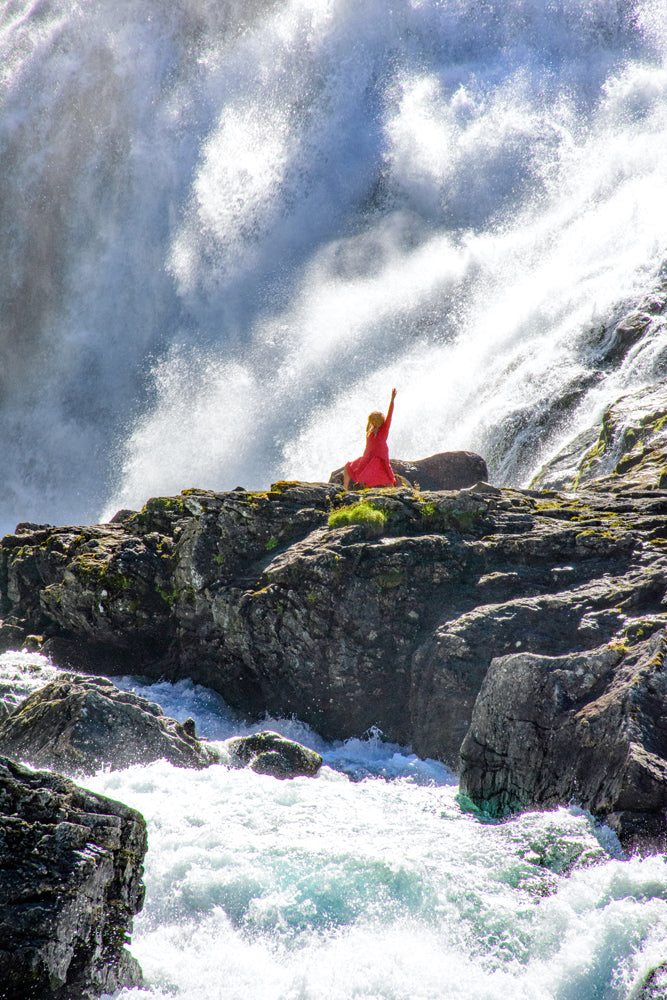 Waterfall with drama along Flam Railway
