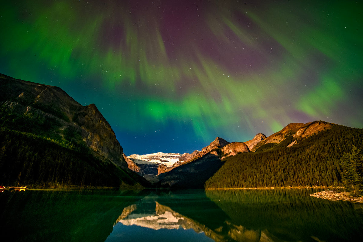 Northern Lights Over Lake Louise, Banff National Park