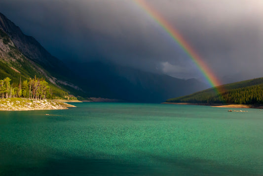 Rainbow over Medicine Lake, Jasper, Canada