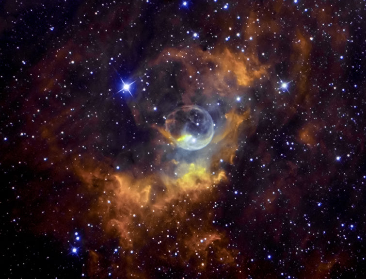 Bubble Nebula, Powered by Wolf-Rayet Star, Ngc 7635