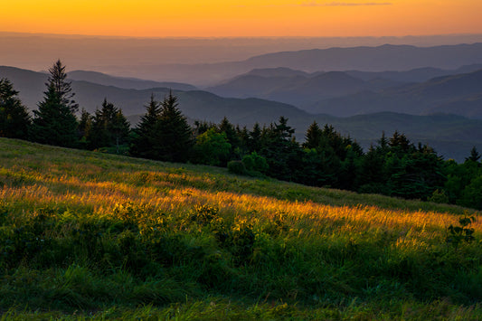 Sunset over the Appalachian Mountains