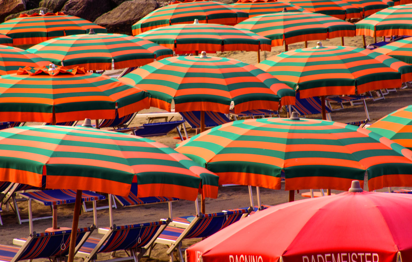 Beach Umbrellas Cinque Terre, Italy