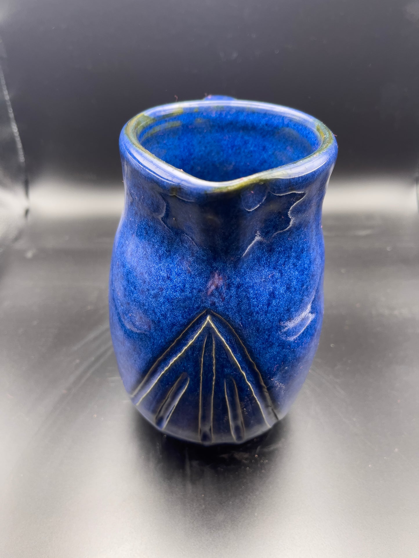 Copy of Stoneware Ceramic Pitcher with Blue Glaze,  Wheel Thrown, Textured