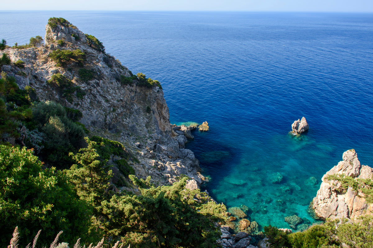 Sea view from Paleokastritsa Monastery, Corfu, Greece
