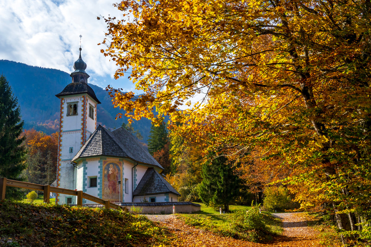 Cerklav Church, Lake Bohinj, Slovenia