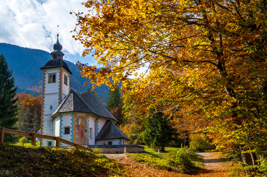 Cerklav Church, Lake Bohinj, Slovenia