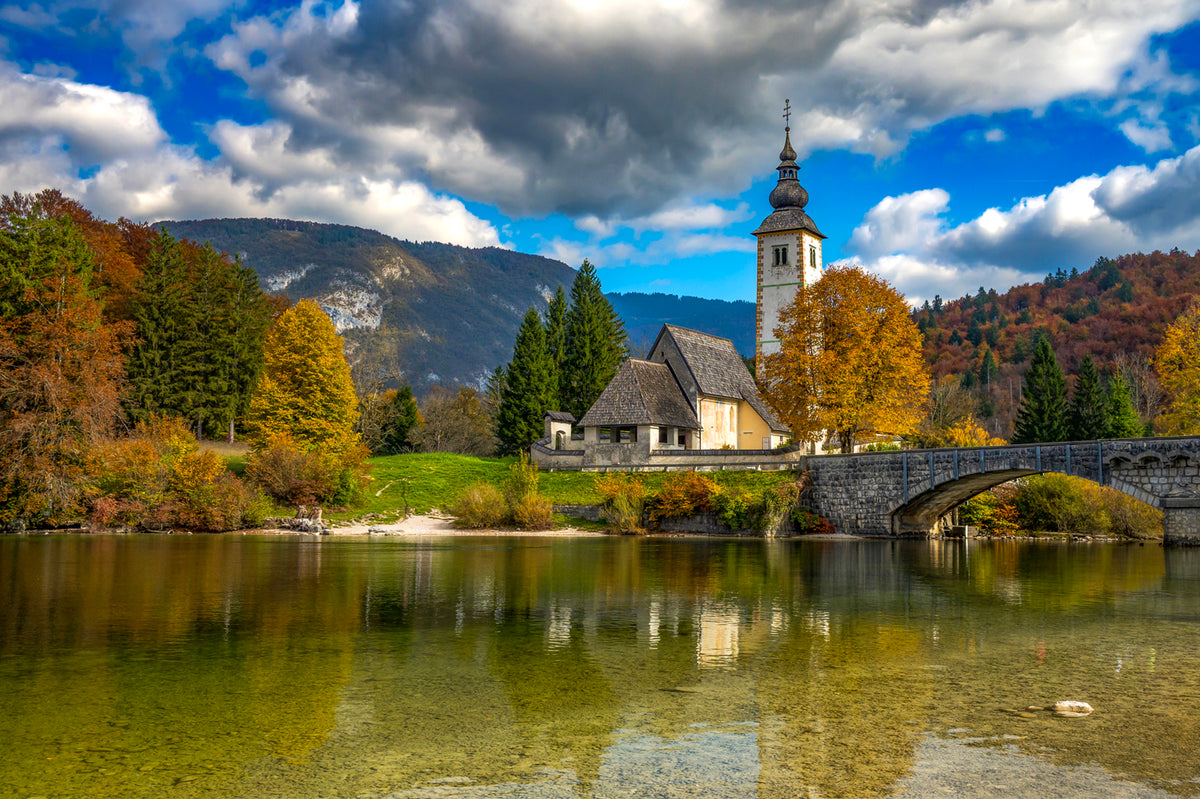 Church of St. John the Baptist on Lake Bohinj, Slovenia