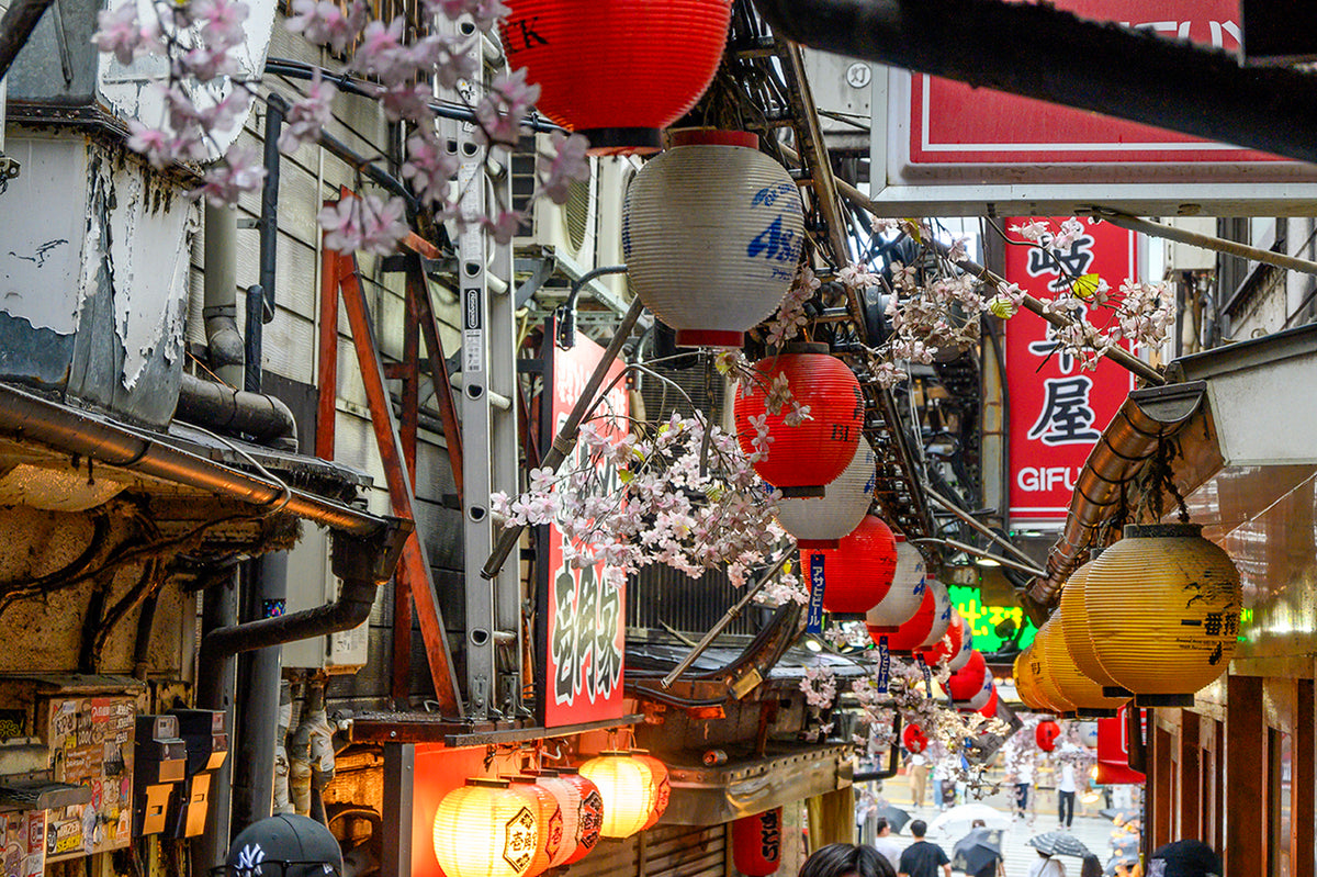 Omoide Yokocho in the Rain with Japanese Lanterns, Tokyo