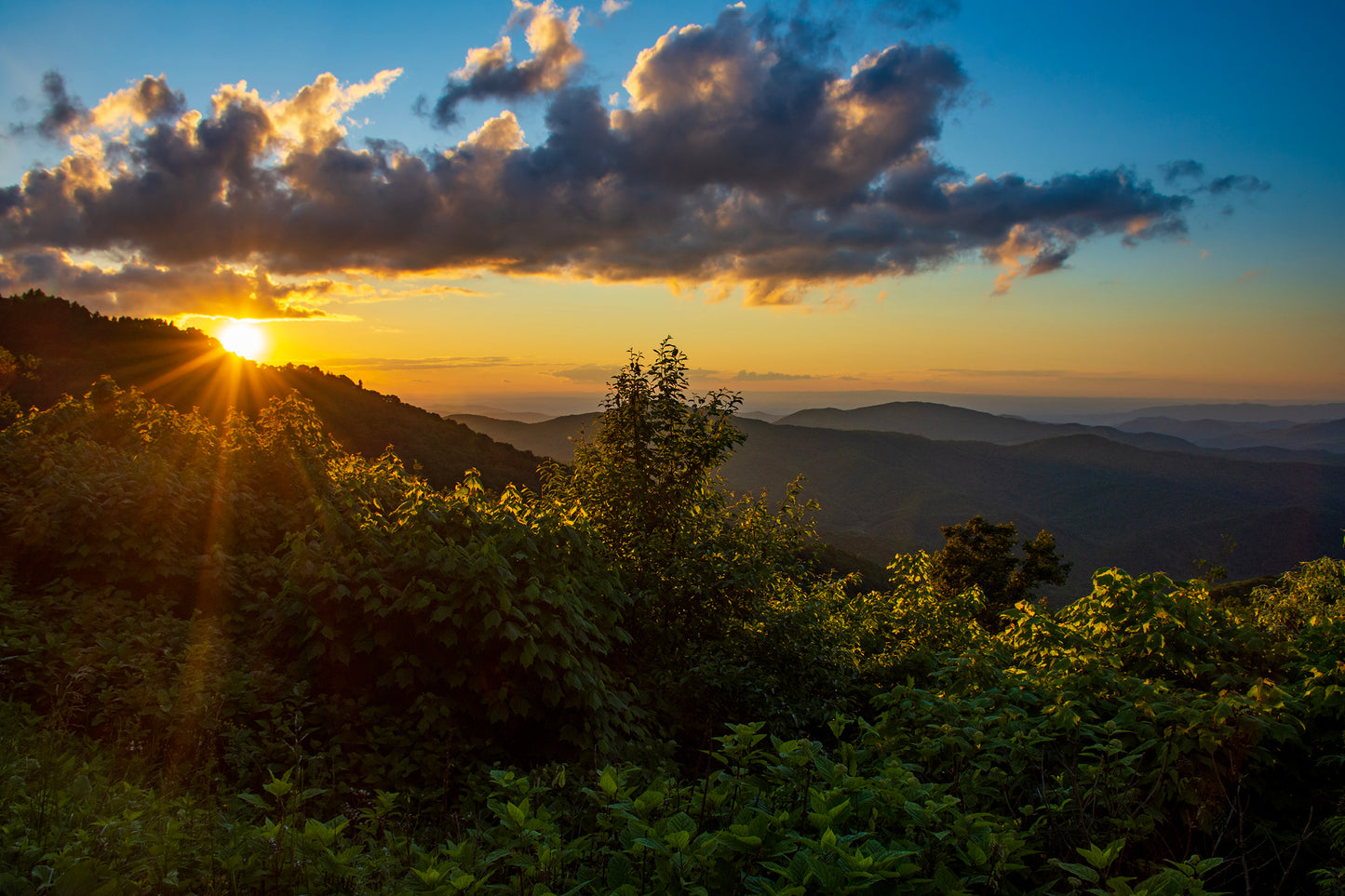 Sunset over the Appalachian Mountains