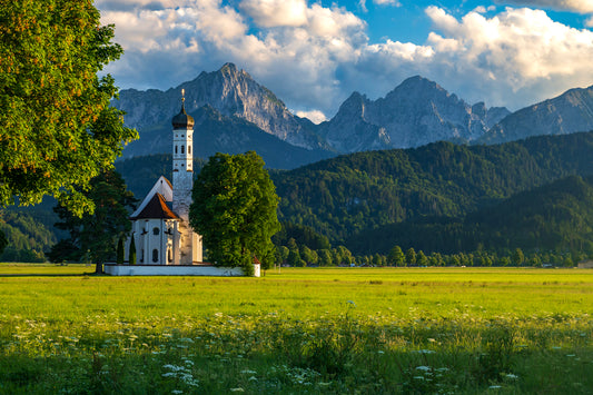 St. Coloman’s Church Beneath the Bavarian Alps, Germany